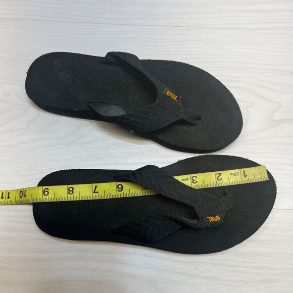 WOMENS SIZE 6 BLACK TEVA MUSH II FLIP FLOPS SANDALS 4198 - Picture 9 of 10